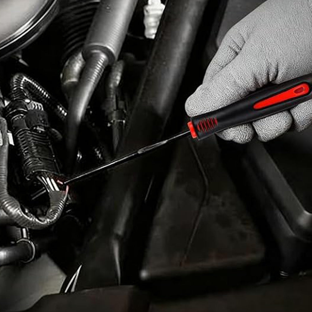 10 Alloy Steel Automotive Oil Seal Hook Pullers with Protective Sleeves - Red