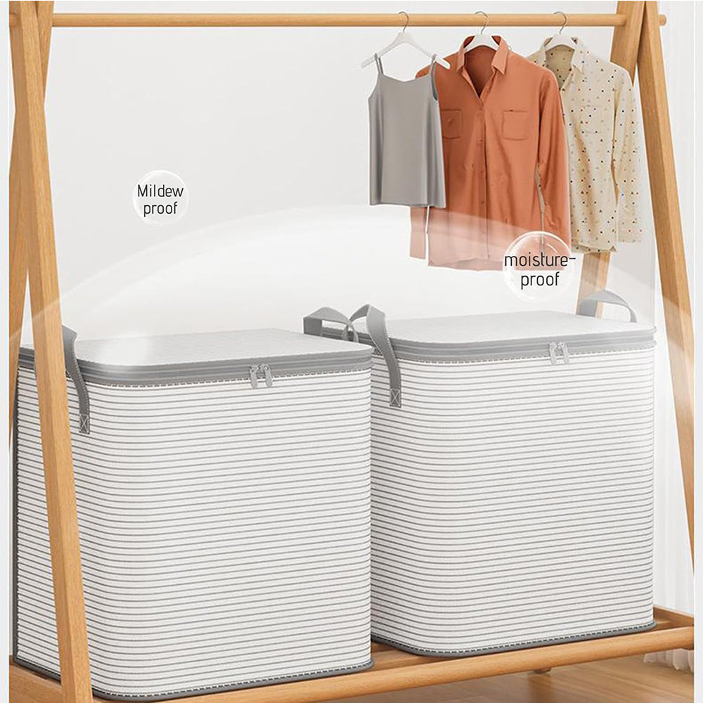 4Pcs Set Large Capacity Clothes Storage Bin Quilt Blanket Storage Organizer Home Organizer Container