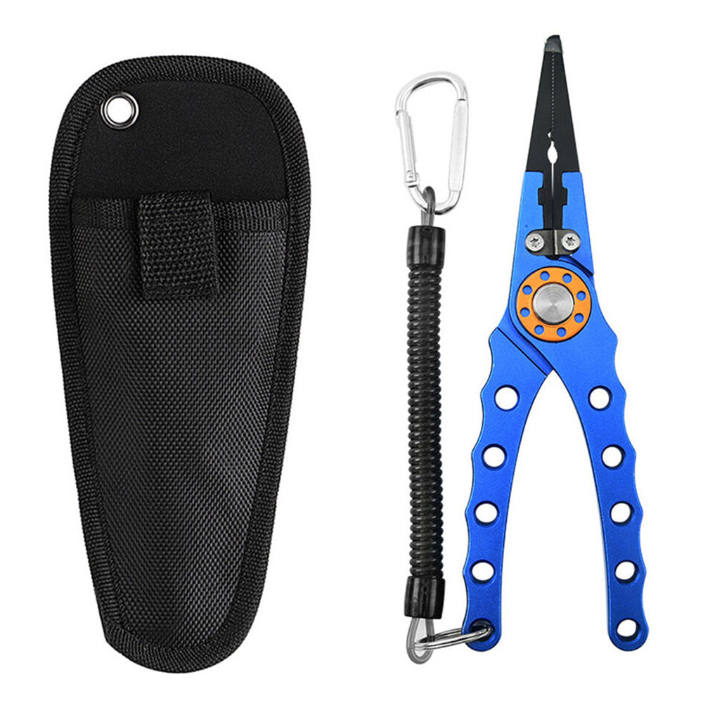 Aluminium Fishing Pliers Hook Remover Line Cutting Mono Braid Fish Gripper Blue