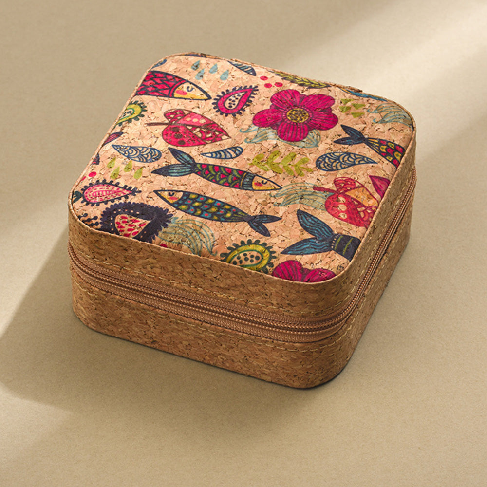 Portable Travel Jewellery Box Organizer PU Wooden Ornaments Jewelry Storage Case Style 1