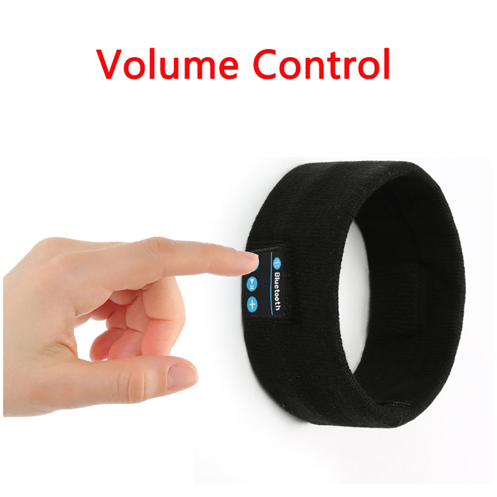Sleep Headphones Eye Mask Bluetooth Wireless Headband Stereo Earphone Headband Music Sleeping Eye Mask Running Headband for Men Women -Black