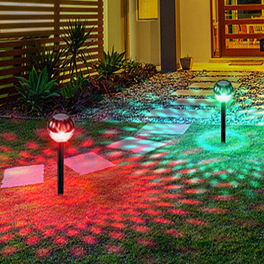 2Pcs 9LEDs Solar Garden Lights Outdoor Stake Lamp IP65 Waterproof Stand Lamp-Flashing Yellow