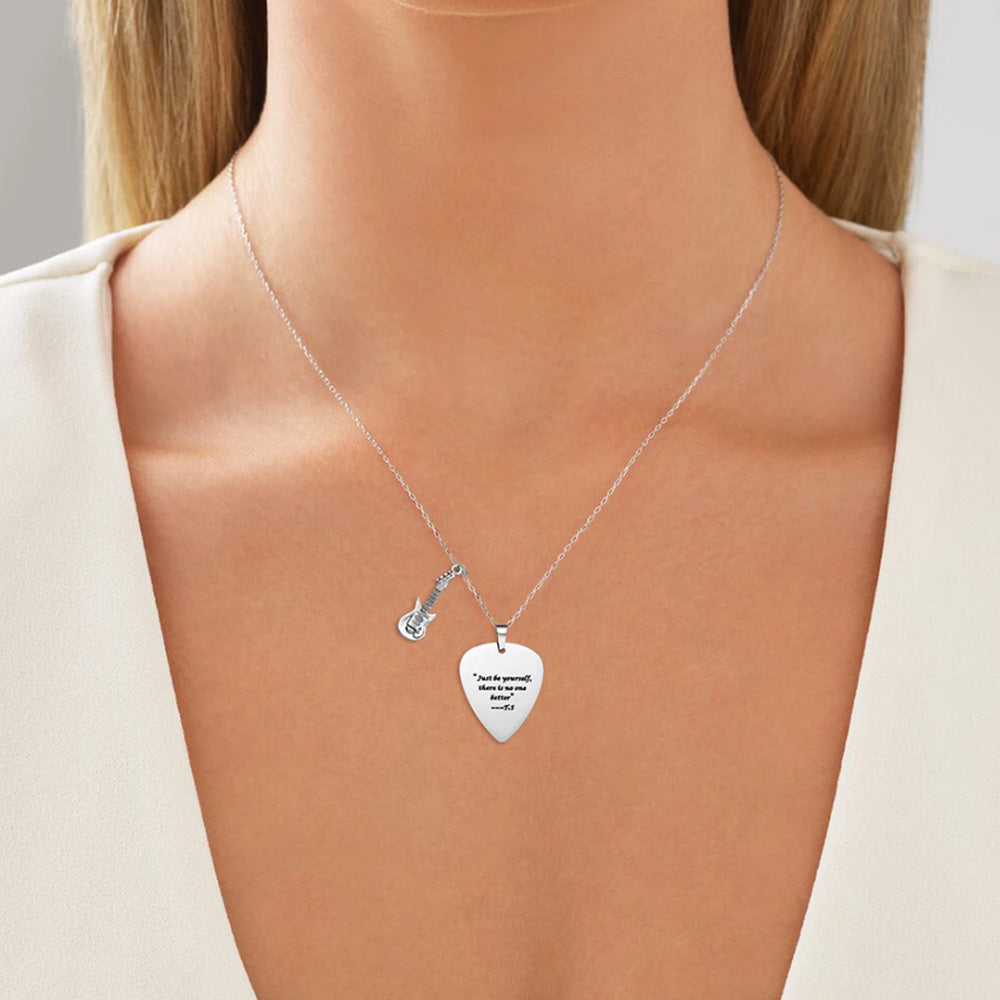 Guitar Pick Necklace Stainless Steel Taylor Inspired Jewelry Accessories Style 3