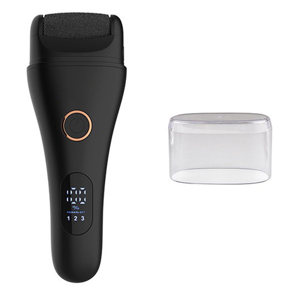 Rechargeable Electric Foot File Callus Remover Tool for Cracked Heels Black