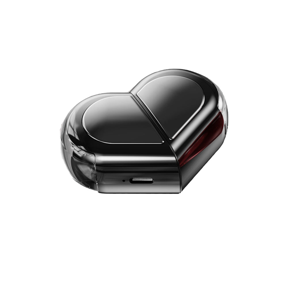 Wireless Bluetooth Earphones with Heart-Shaped Case Black