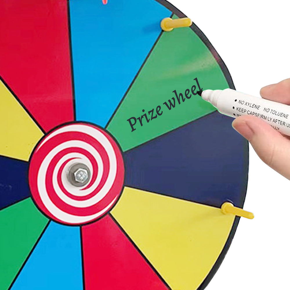 30CM Spinning Prize Wheel 10 Slots Tabletop Roulette Wheel with Stand