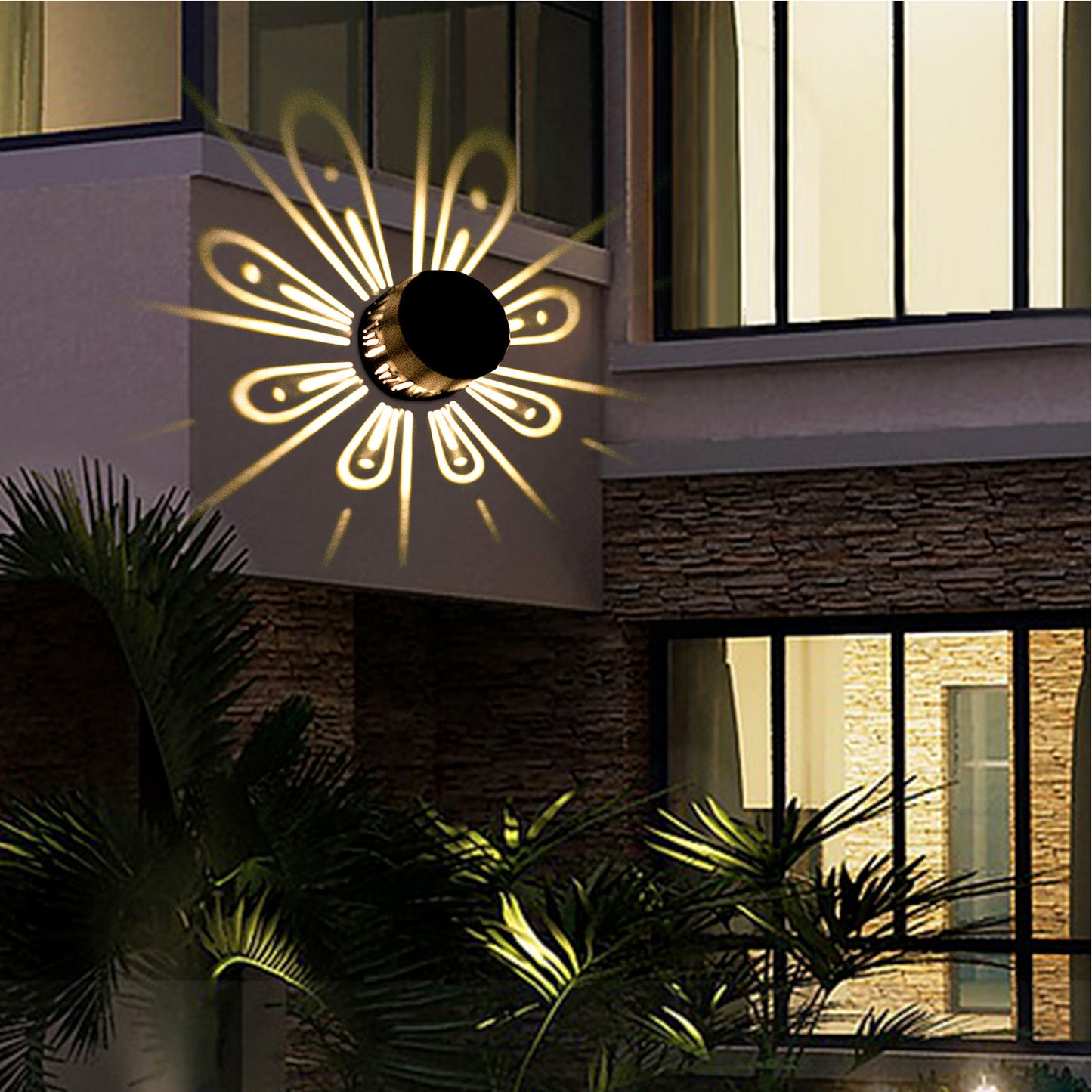 2Pcs Solar Fence Lights for Outdoor Decoration Wall Light