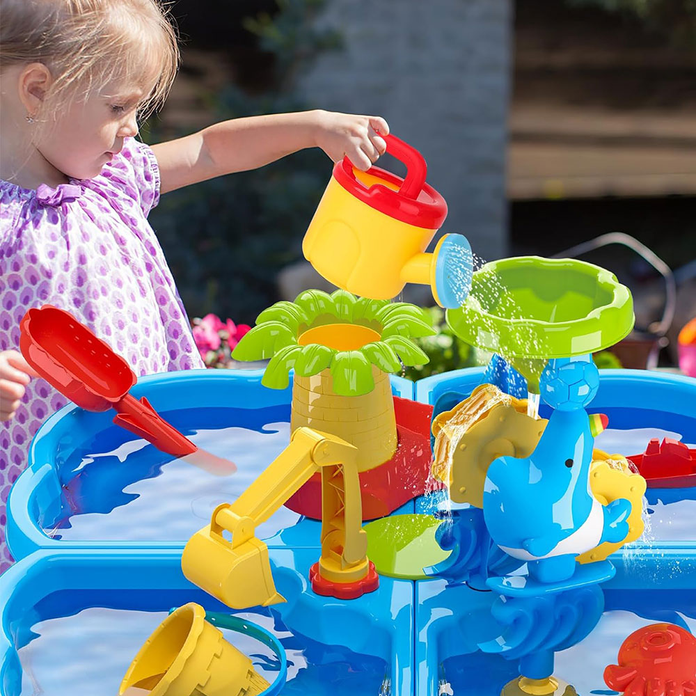 Sand Water Table Toy Set for Toddlers Outdoor Sand and Water Playing Beach Toys Style 1
