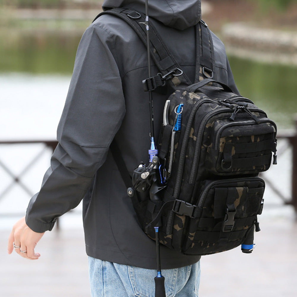 Tactical Backpack Outdoor Assault Fishing Bag with Camouflage
