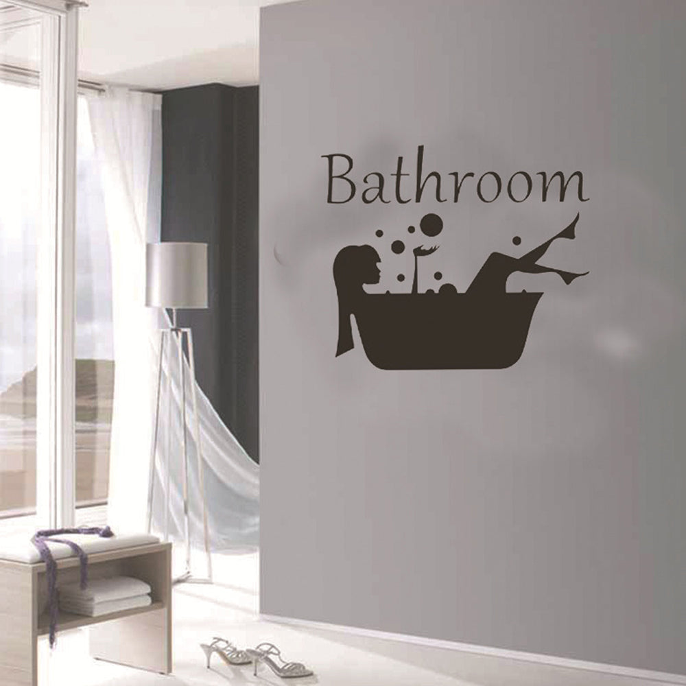 3 Pieces Bathroom Wall Decals Sticker Bathtub Pattern Wall Sticker