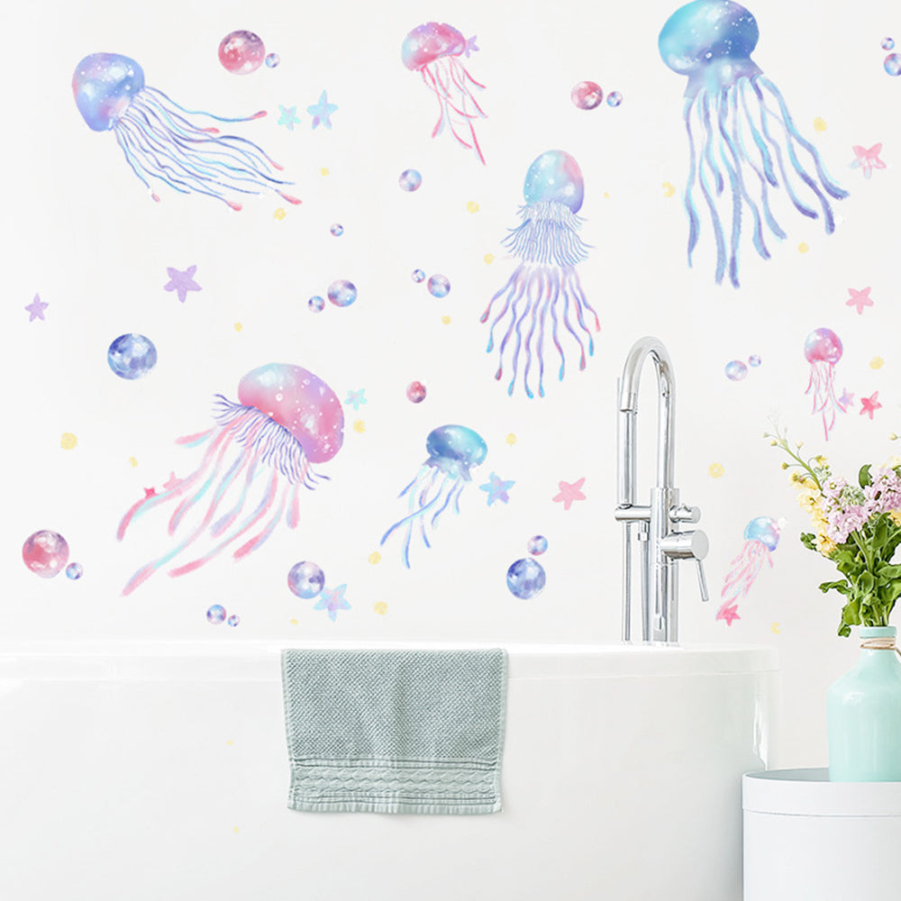 Jellyfish Wall Stickers Ocean Underwater Wall Decals Girls Bedroom Wall Decor