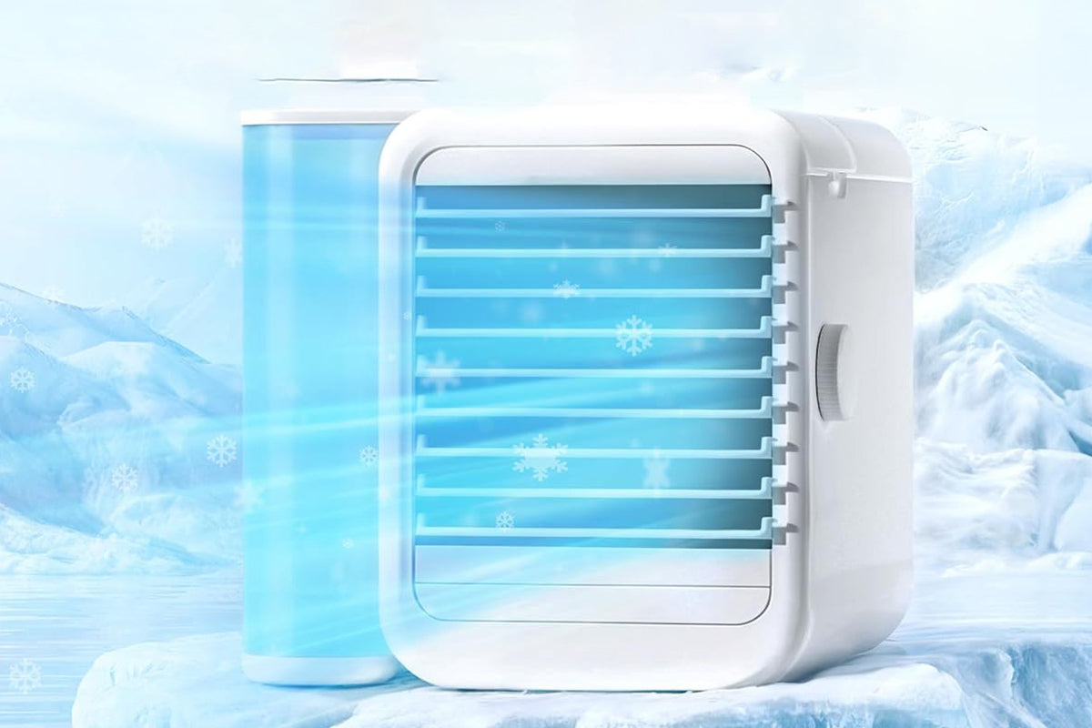 2Pcs Portable Air Conditioner Cooling Fan Evaporative Colourful Air Cooler with 1000ml Water Tank