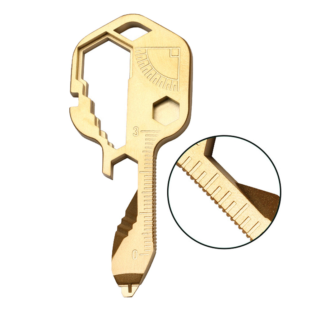 4-in-1 Multifunction Key Shaped Multitool  Pocket Multi-Tool Gold