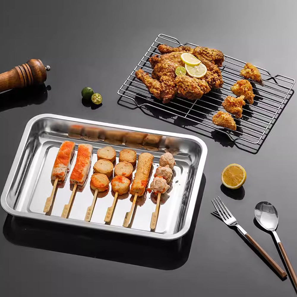Stainless Steel Crisper Pan and Rack Set for Oven Baking Grilling and Draining