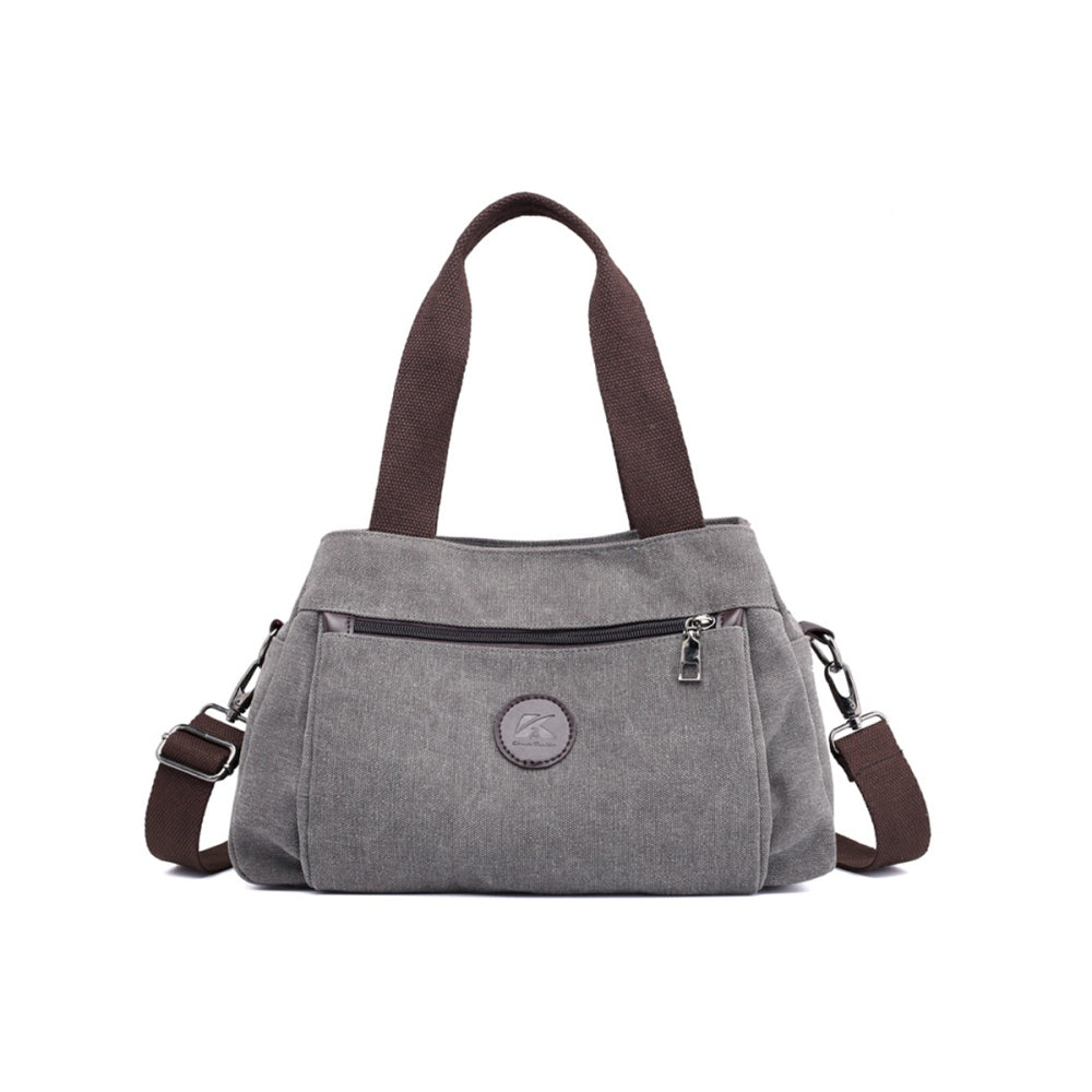 Crossbody Bag 3-Compartments Satchel Handbags Purse Messenger Shoulder Bag Grey