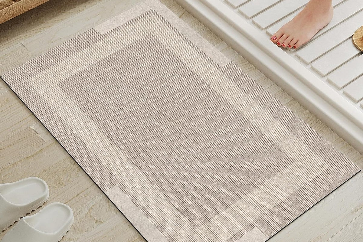 Bathroom Rugs Non Slip Thin Bath Mat Super Absorbent Shower Bath Mats for Bathtub