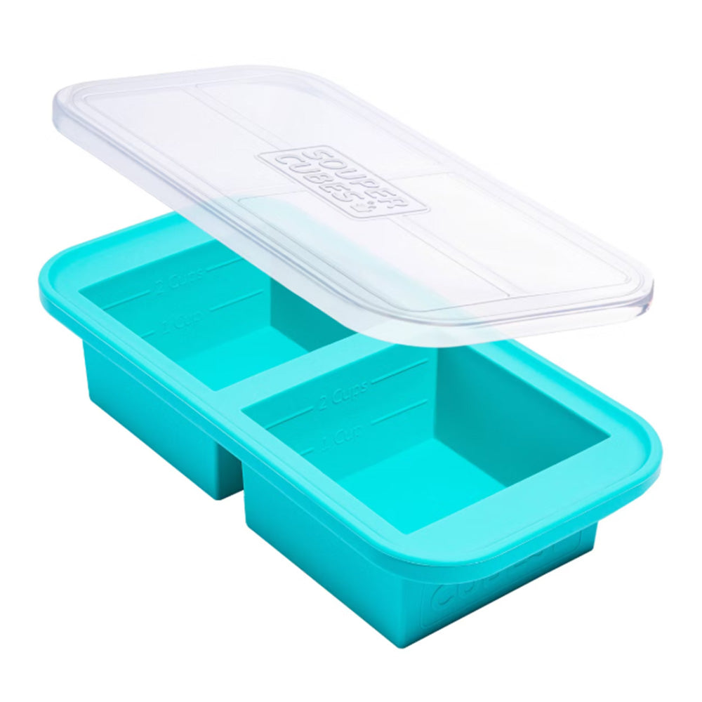 Silicone Freezer Tray With Lid Freezer Food Molds for Soup Sauce Broth-2-grid