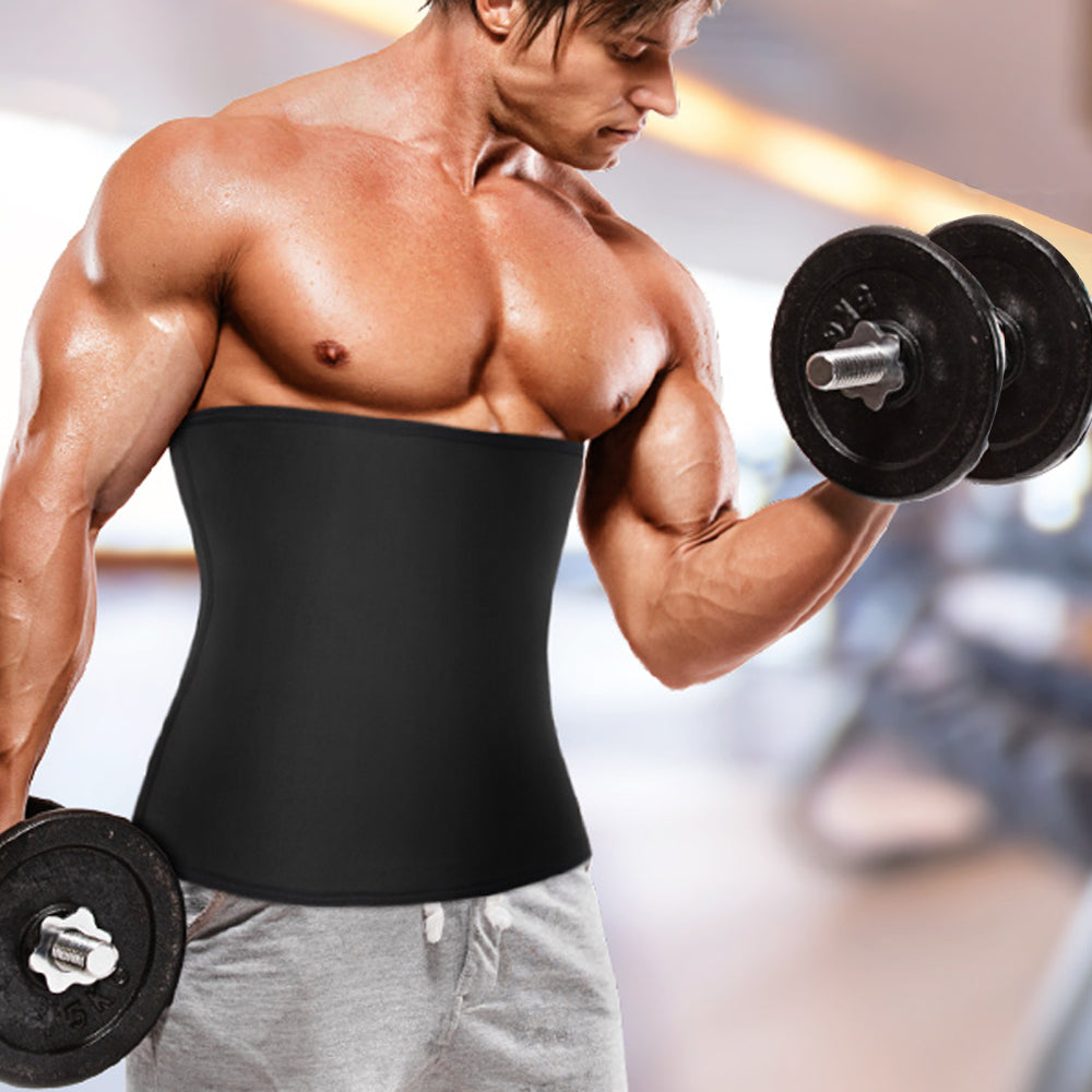 Men Waist Shaper Sweat Belt Slimming Sauna Belt Blue Coating