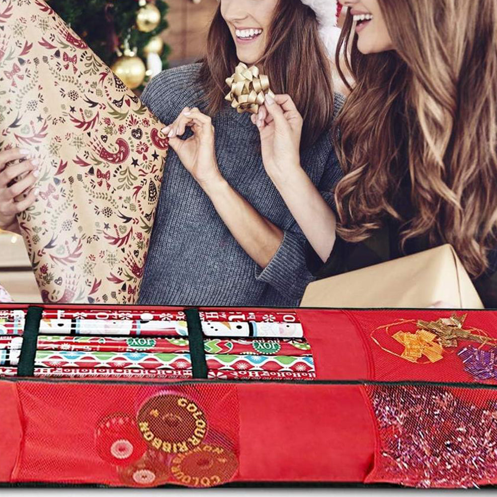 Hanging Christmas Storage Bag Xmas Wrapping Paper Organizer