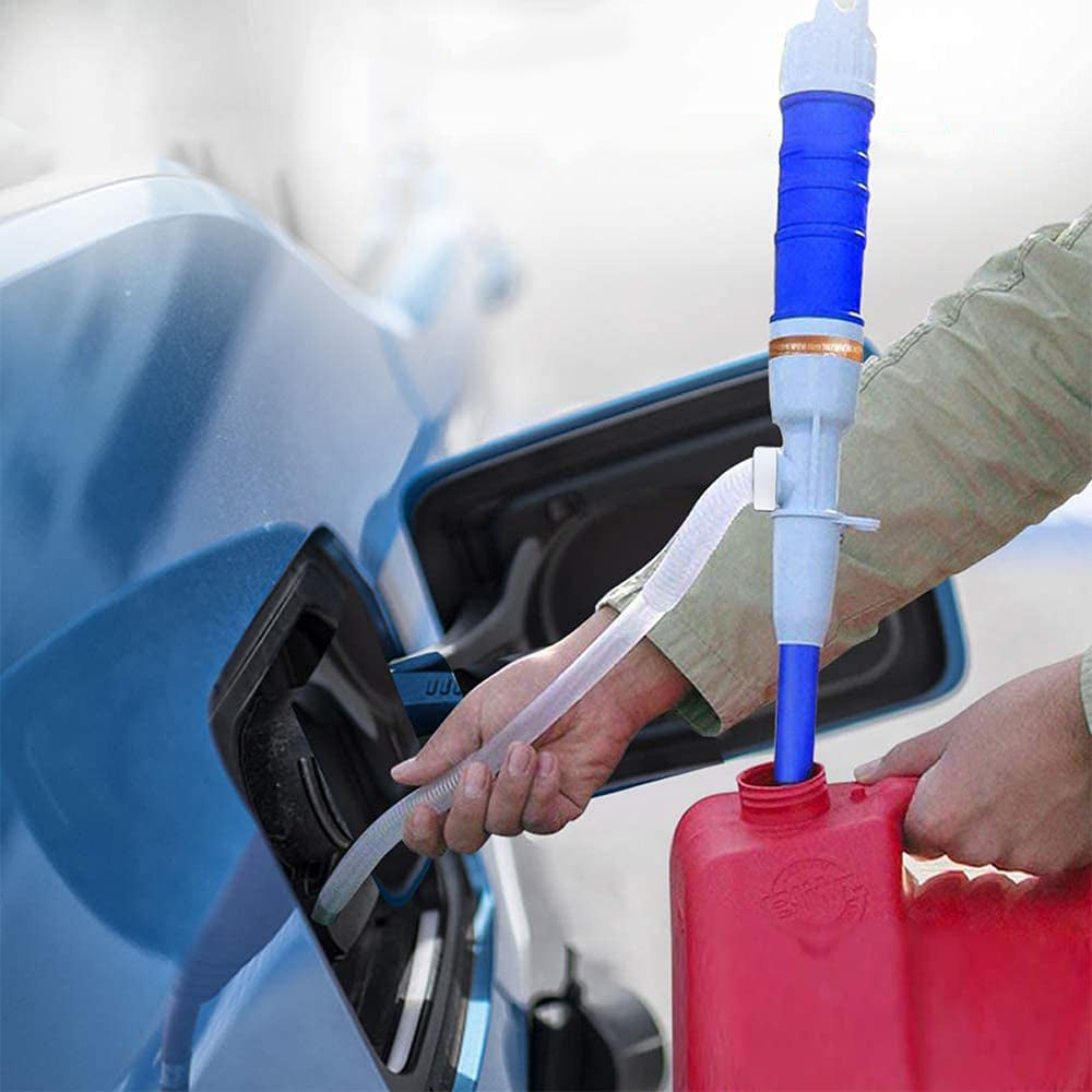 Fuel Transfer Pump Siphon Electric Pump Pipe Water Petrol Liquid Transfer-Blue