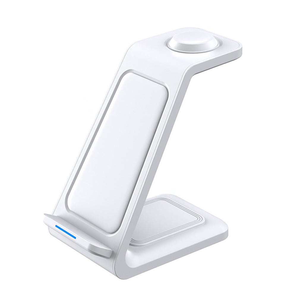 3-in-1 Wireless Charger Dock For Apple Watch Apple AirPod iPhone Charging Station White