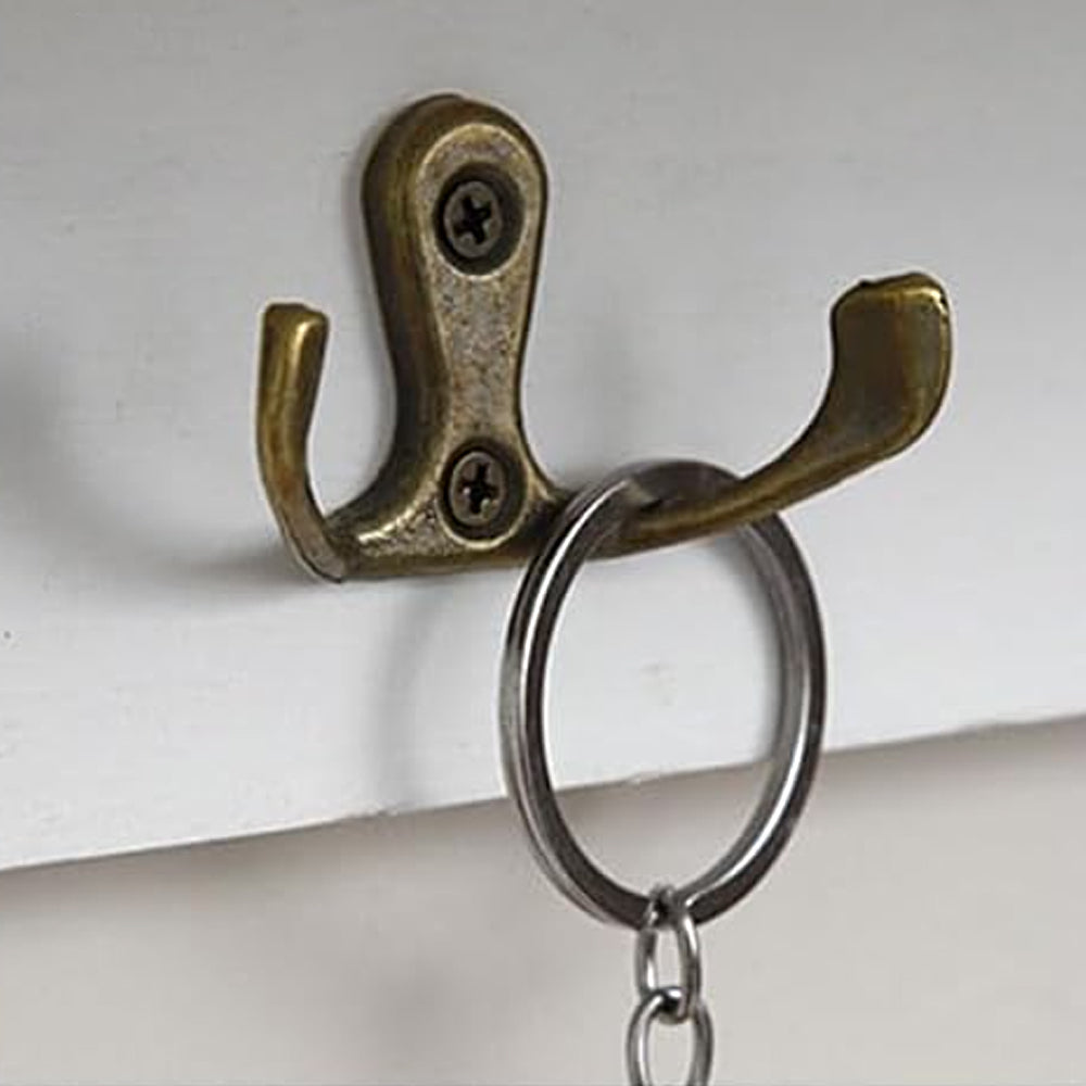 Multi-Purpose Key and Mail Holder Wall Mount Mail Organizer with 4 Hooks White