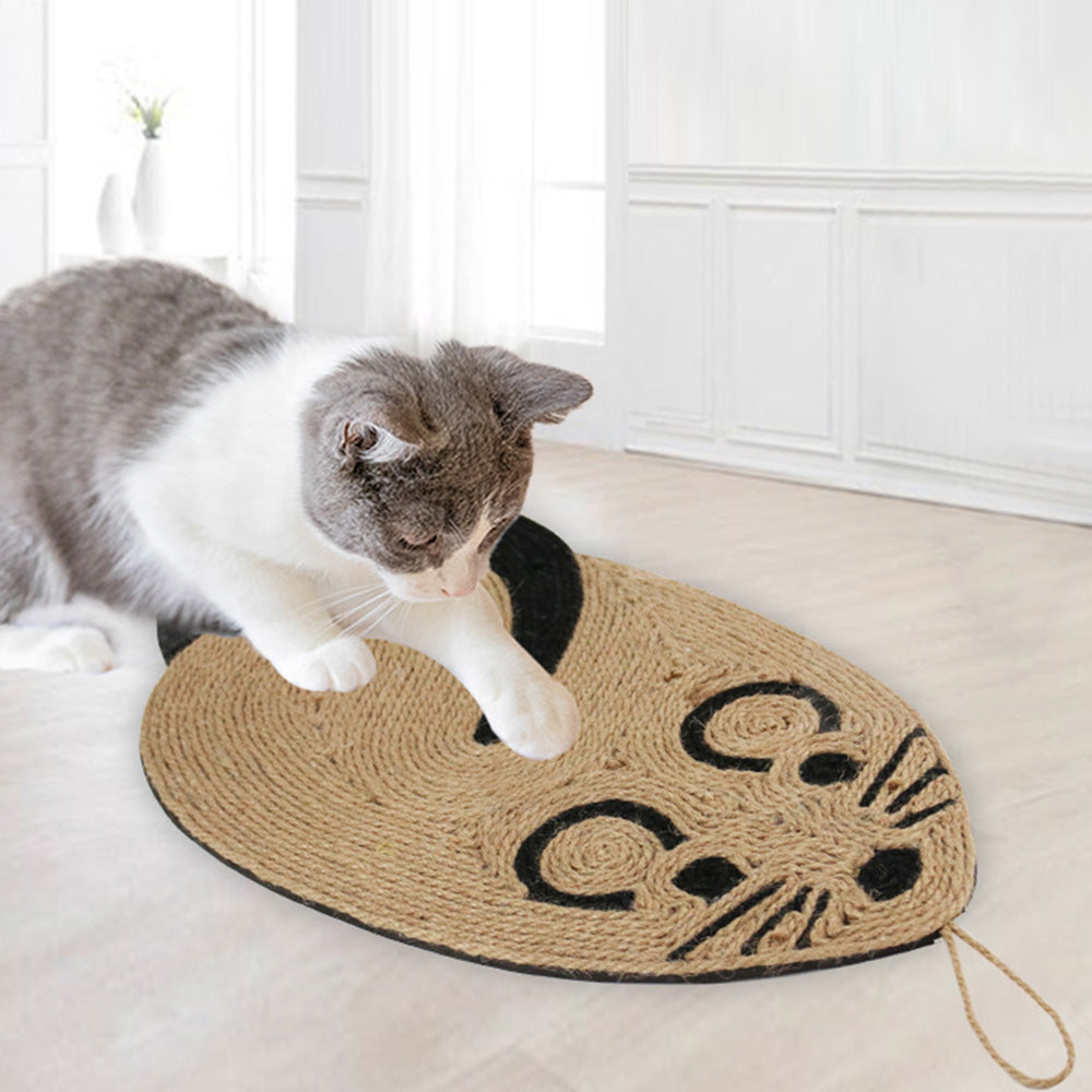 Hanging Pet Cat Scratcher Claw Pad Sisal Scratching Mat Mouse Style