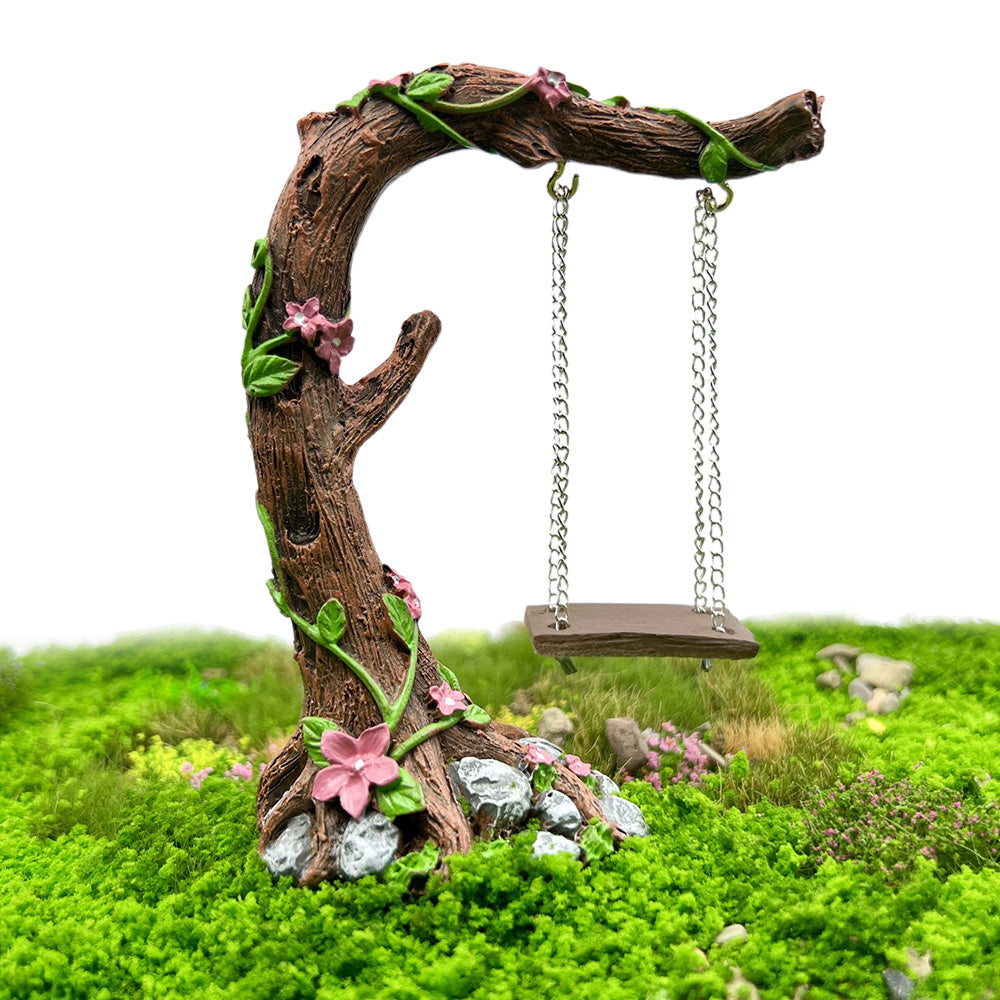 Resin Fairytale Garden Swing Garden Figurines Decoration
