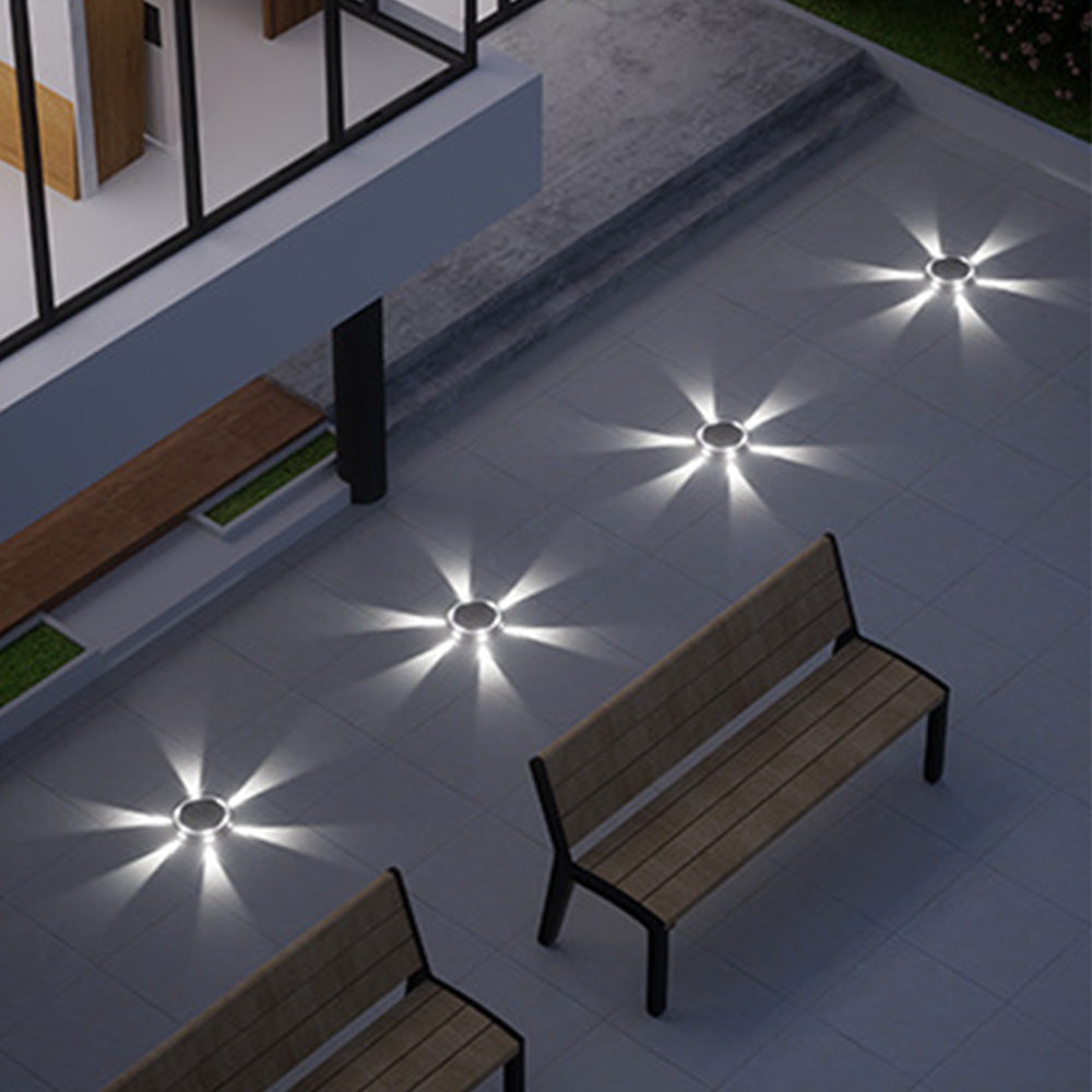 4Pcs Solar Ground Lights Outdoor Bright In-Ground Landscape Lighting Pathway Lawn Patio Yard Deck Decor White Light