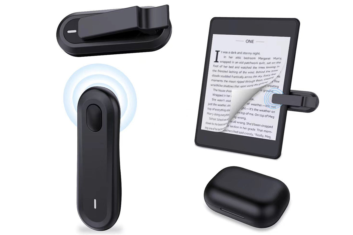 Wireless Remote Control Page Turner for Kindle with LED Display Charging Case Bluetooth Camera Shutter for TikTok Videos and Ebooks Kindle Reading