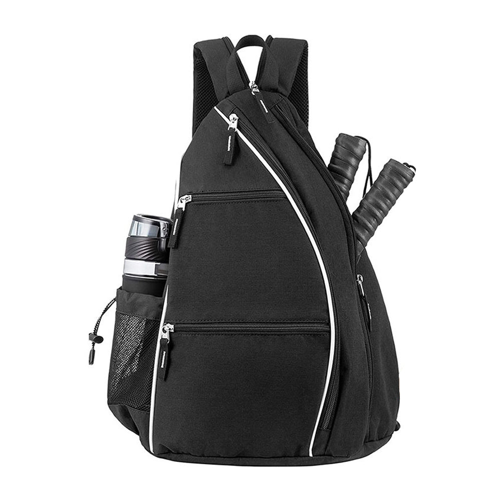 Pickleball Bag Pack Reversible Backpack Travel Sports Sling Bag Black
