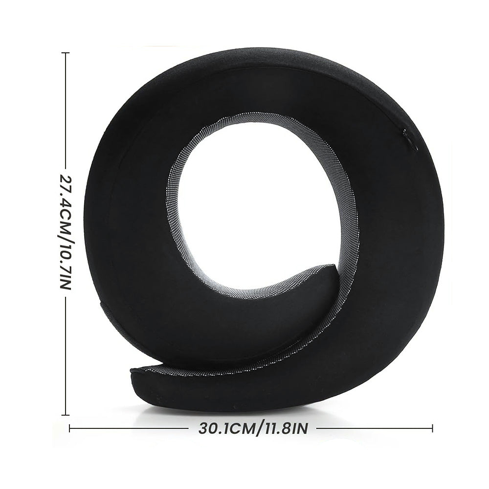 Memory Foam Travel Pillow Neck Support Pillow for Airplane Sleep Black