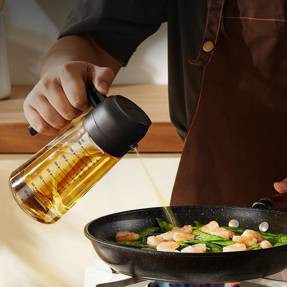 2Pcs Oil Sprayer Bottle for Cooking Olive Oil Dispenser Kitchen Gadgets-Clear