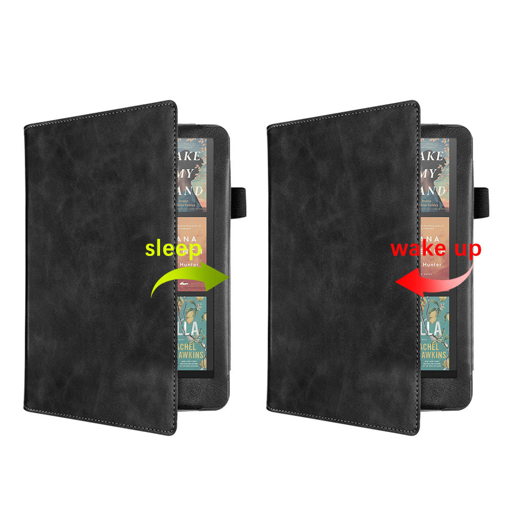 Auto Sleep Wake Protective Case with Stand for Kindle Paperwhite 12th Gen 2024 Released PU Leather Cover Black
