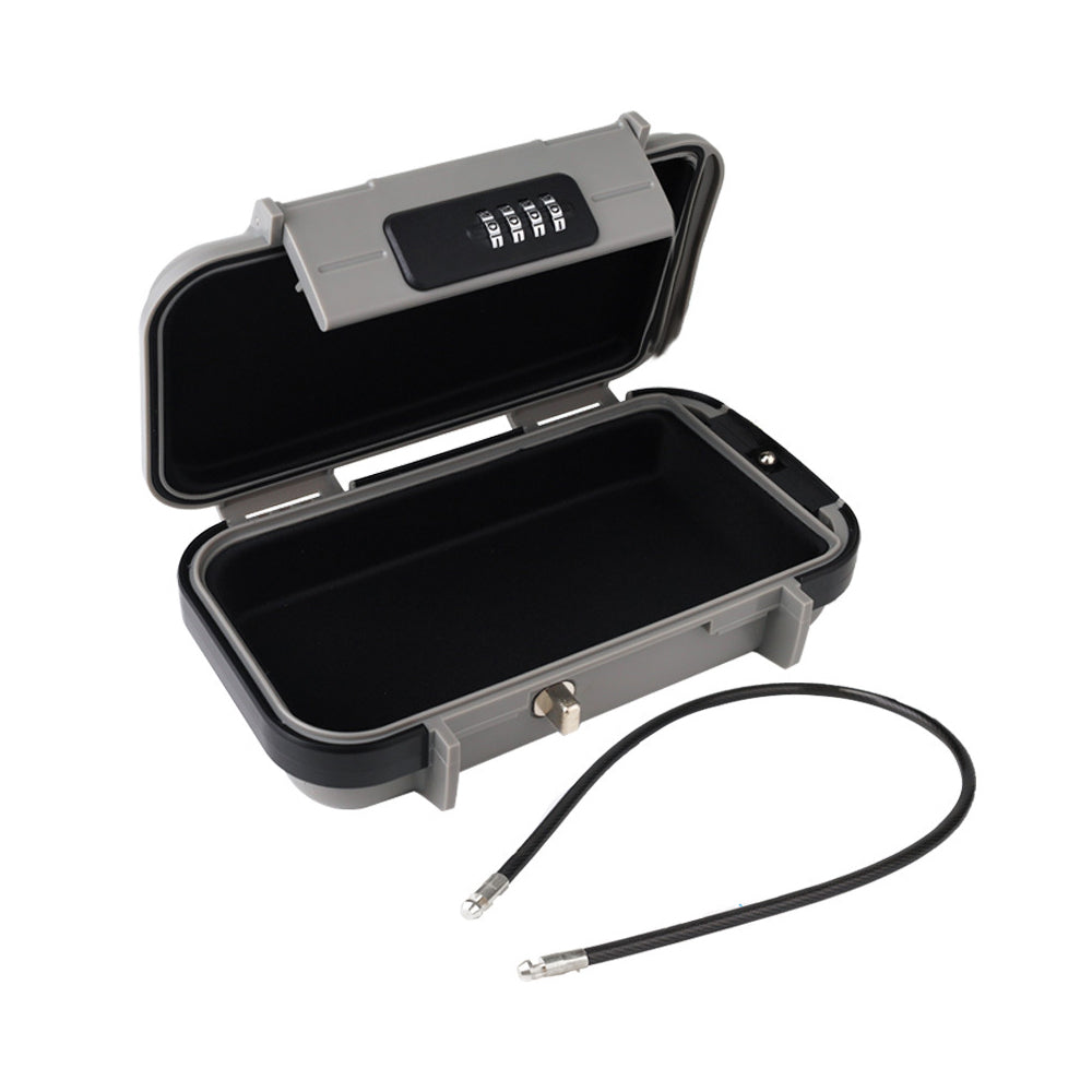 Portable Safe Box Combination Code Security Case LockBox with Removable Chain Gray