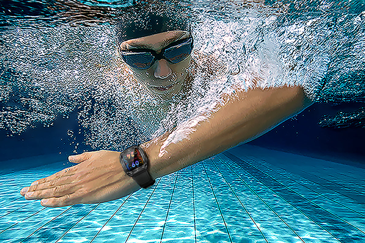 Military Smart Watch for Men Heart Rate Sleep Monitor IPX8 Waterproof for Android iOS -Black and White