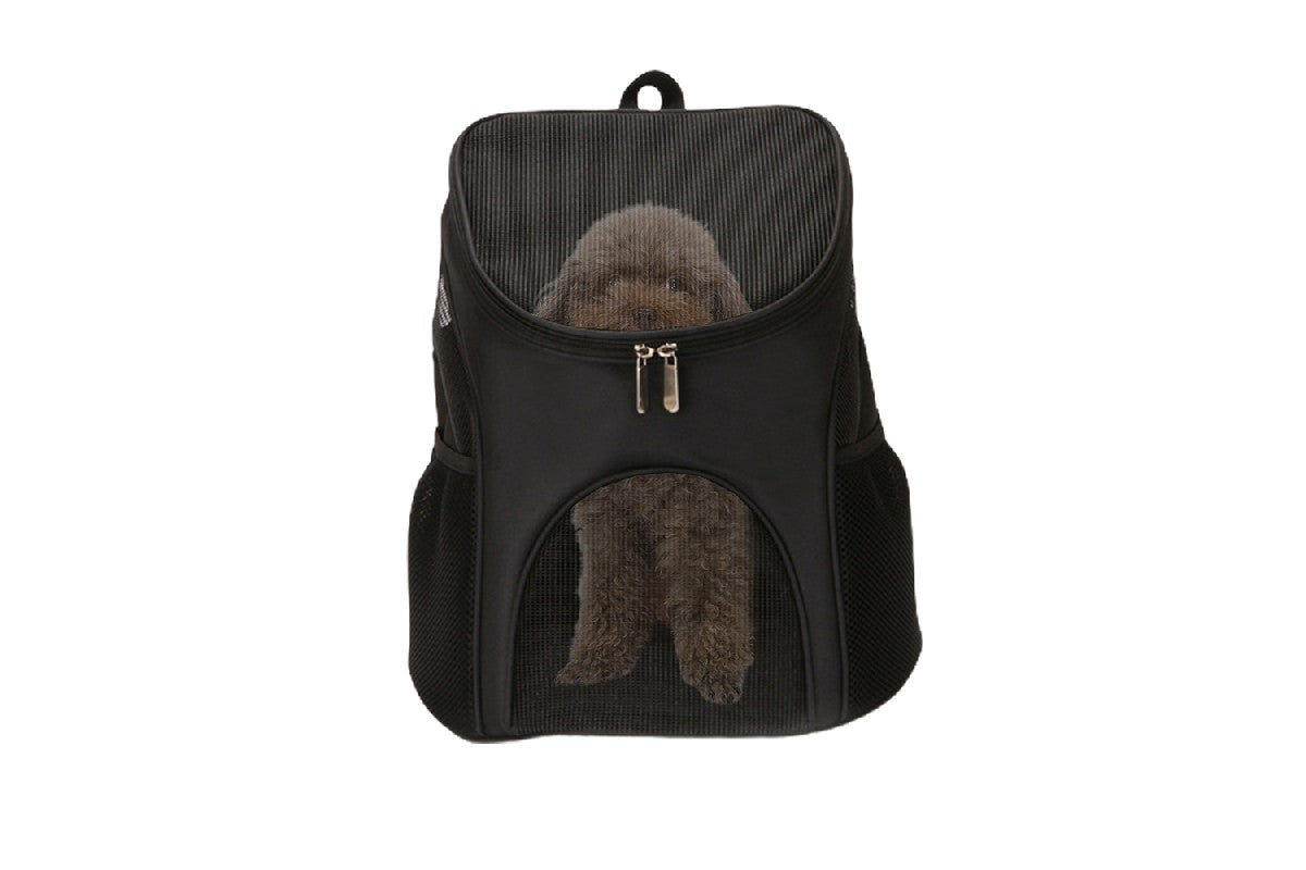 Portable Travel Ventilated Design Breathable Pet Carrier Backpack For Dog And Cat-Black