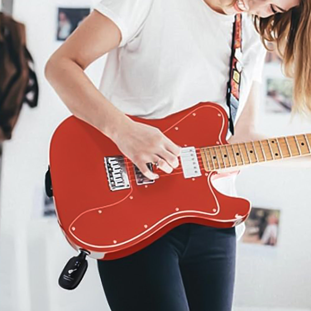 2.4GHz Wireless Guitar System USB Rechargeable Audio Transmission for Acoustic Electric Guitar Bass Keyboard