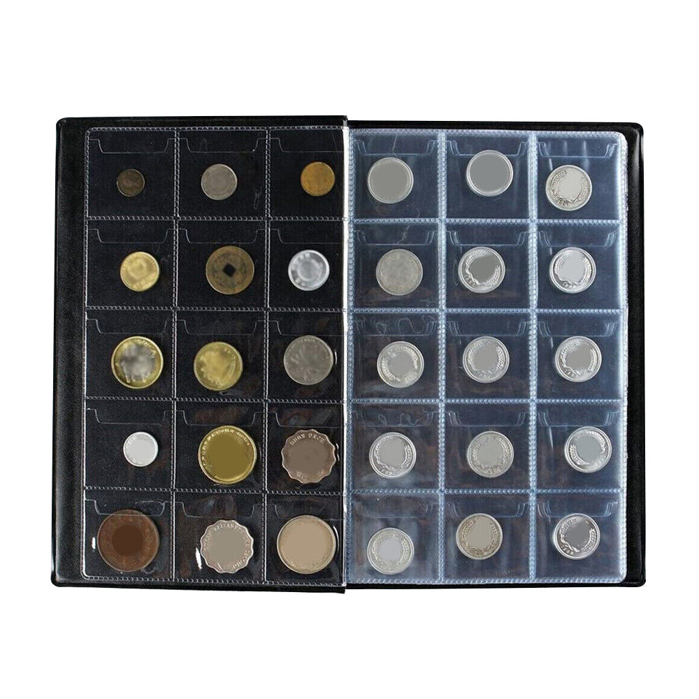 240-Pocket Coin Collection Album Coin Storage Book Coins Display Case Black