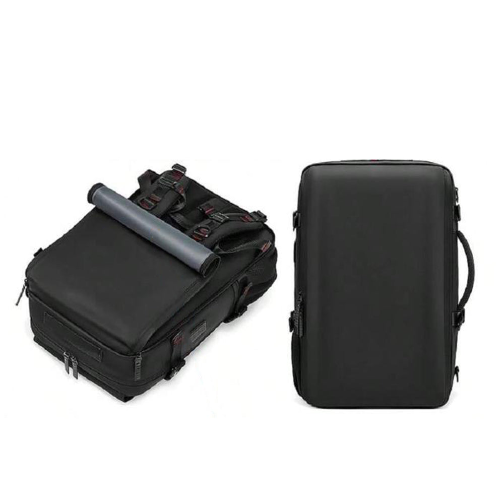 Large Travel Backpack Water Resistant Laptop Backpack Camping Rucksack With Separate Shoe Pocket Black
