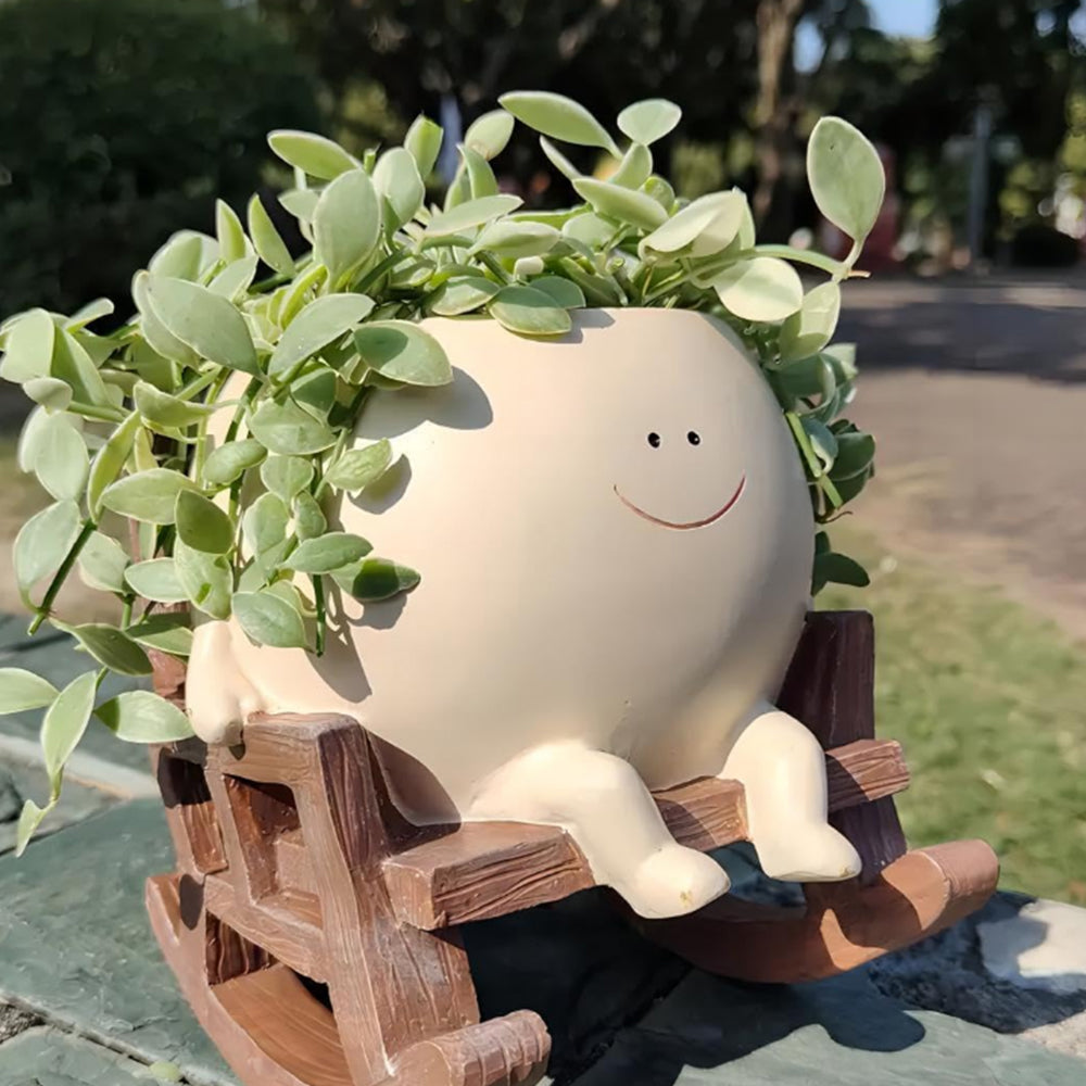 Smily Face Planter Pot Cute Resin Flower Succulent Plant Pot