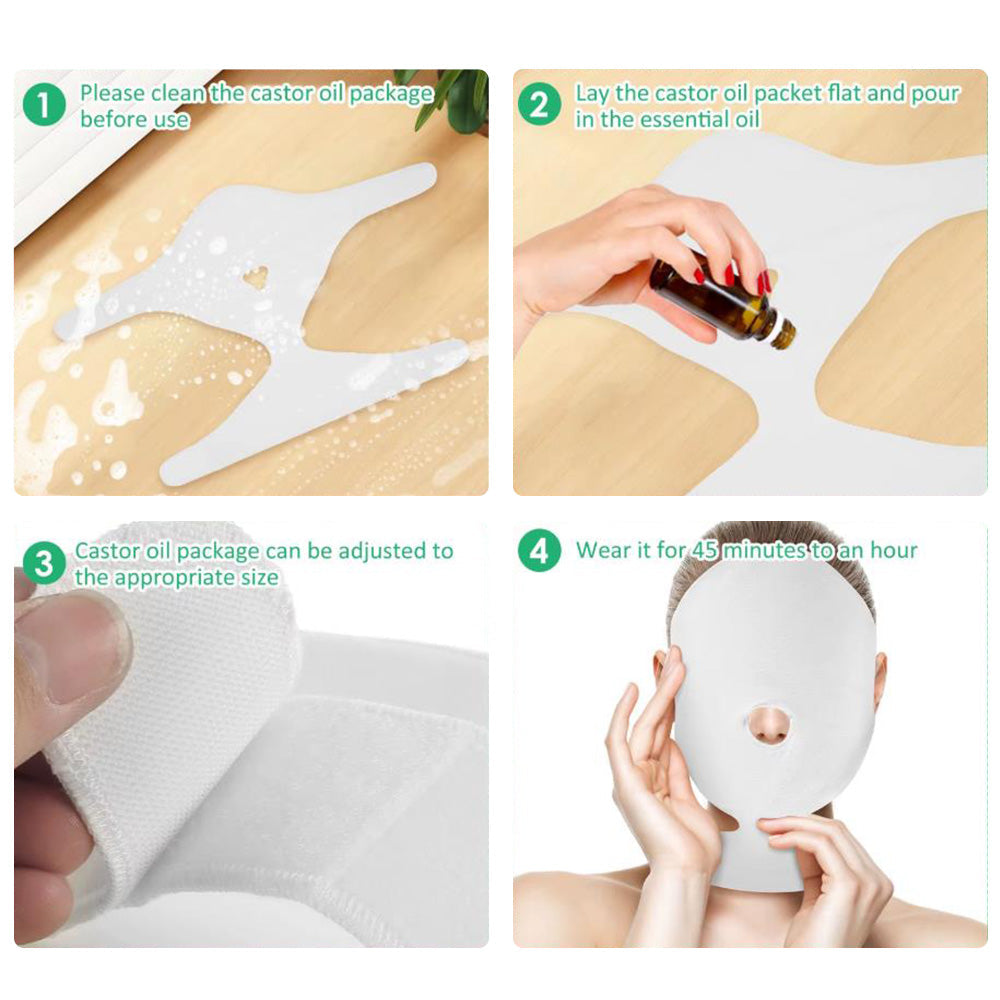 Reusable Castor Oil Pack Wrap for Face Neck