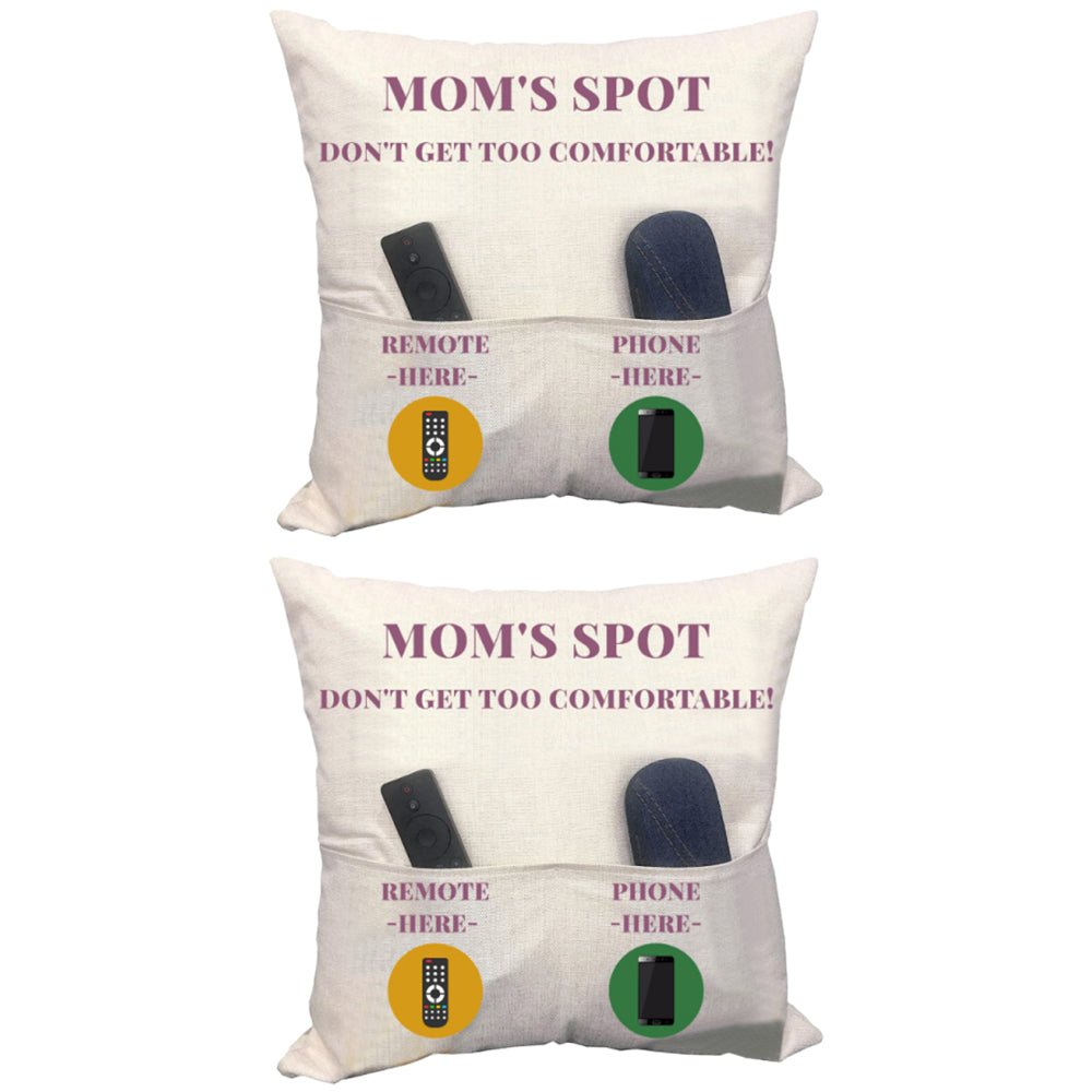 2Pcs Set 2-Pocket Throw Pillow Covers 44 x 44cm Pillowcase for Sofa Couch Home Decoration Style 1