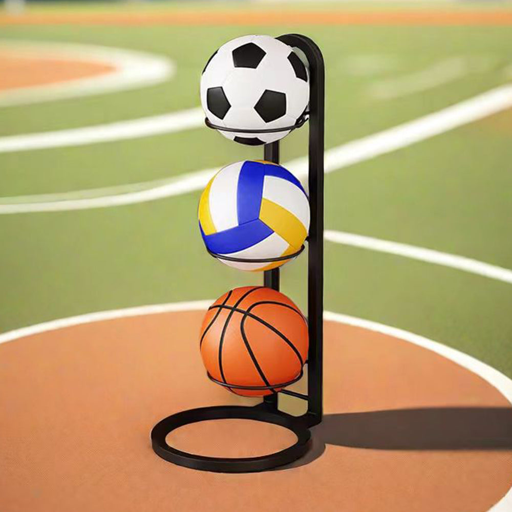 3-Tier Freestanding Ball Storage Holder Space-Saving Ball Display Stand