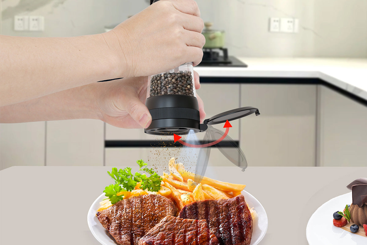 Electric Salt and Pepper Grinder Set with Battery Display