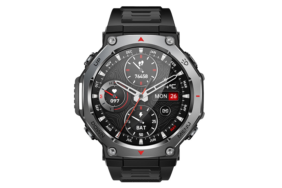 Smart Watch with Flashlight Fitness Tracker with Bluetooth Calls 100+Sports Modes -Black