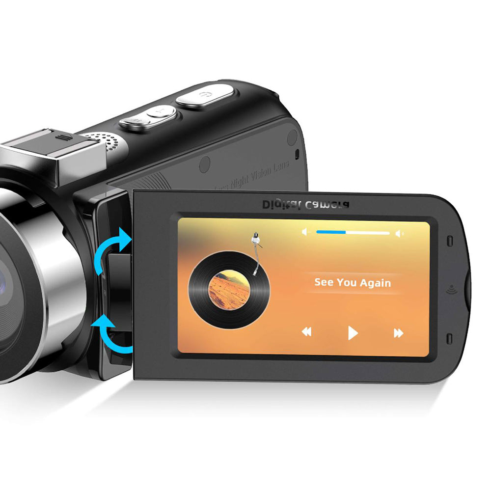 4K 64MP Video Camcorder with 28X Digital Zoom Vlogging Camera for YouTube Style 1