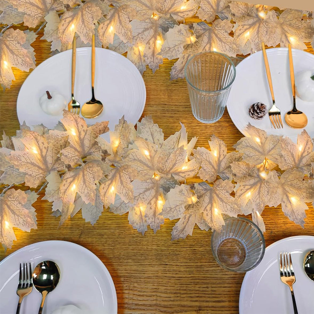 LED Maple Leaves Garland with Lights ¨C Fall Decorations for Home and Christmas