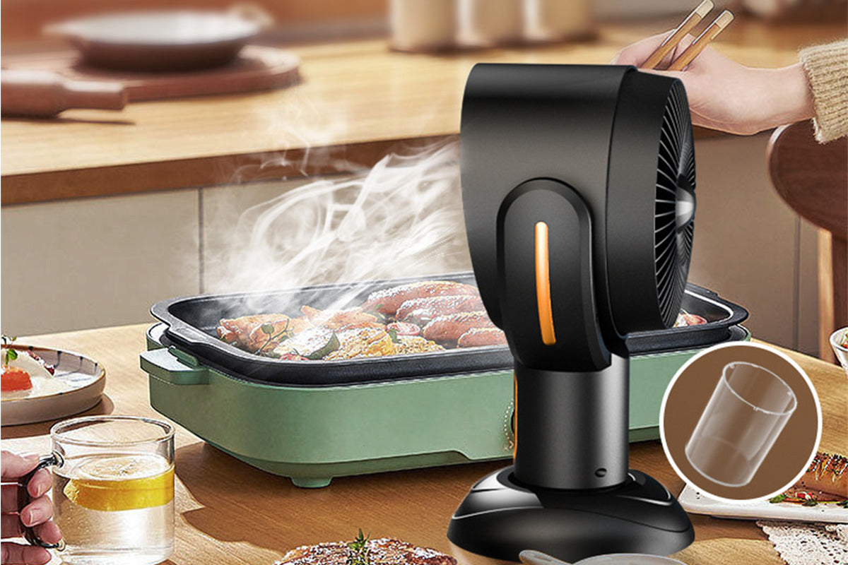 Portable Smoke Purifier Fan Removes Odors Dust Smoke for Cooking and Camping BBQ -BlackGold