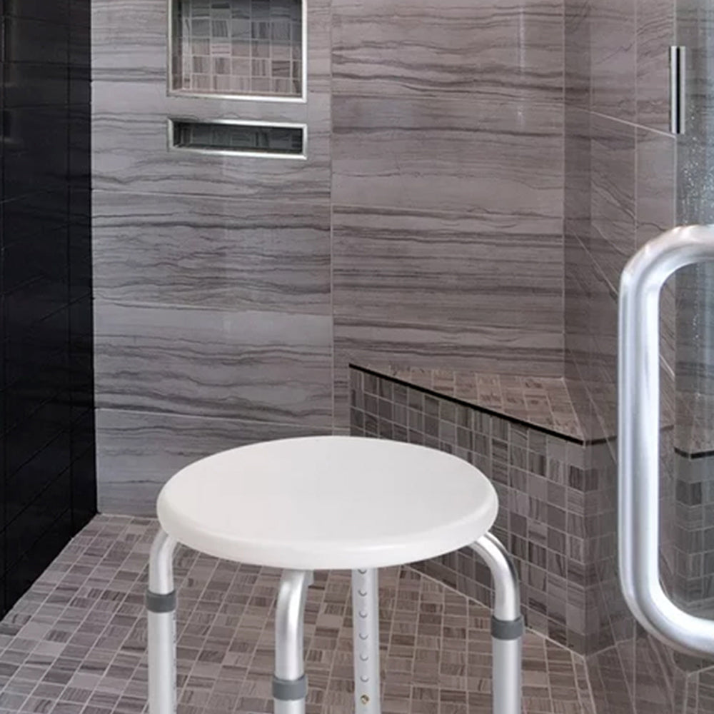 Adjustable Shower Stool Bench Round Bath Seat Chair for Elderly
